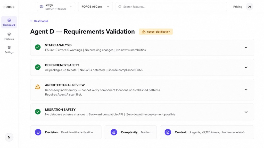 Pre-merge validation layer